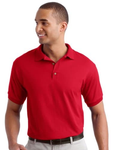 Image of Gildan Adult DryBlend Jersey Short Sleeve Polo Shirt (XL) (Red)