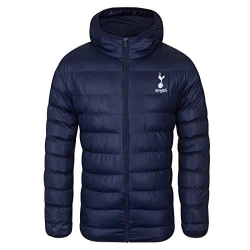 Image of Tottenham Hotspur FC Official Gift Mens Quilted Hooded Winter Jacket Navy Large