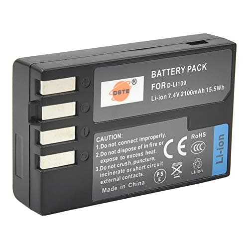 Image of DSTE® D-Li109 Rechargerable Li-ion Battery for Pentax K-R K-30 K-50 K-500 K-2 K-S2 K-S1 Camera