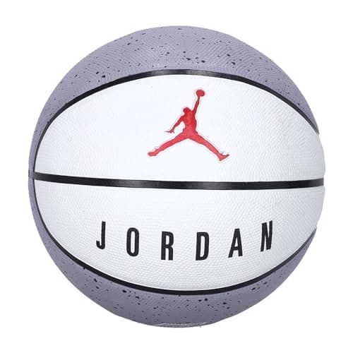 Image of Nike Jordan Playground 2.0 Basketball 8P - Outdoor Street Basketball Ball - Robust Training Basketball - Delivered Deflated, Cement Grey/White/Black/Fire Red, 7