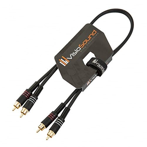 Image of VisioSound Twin Phono 2 x RCA to 2 x RCA Phono Plug Twin Lead/Stereo DJ Hi-Fi Audio Cable 0.5m