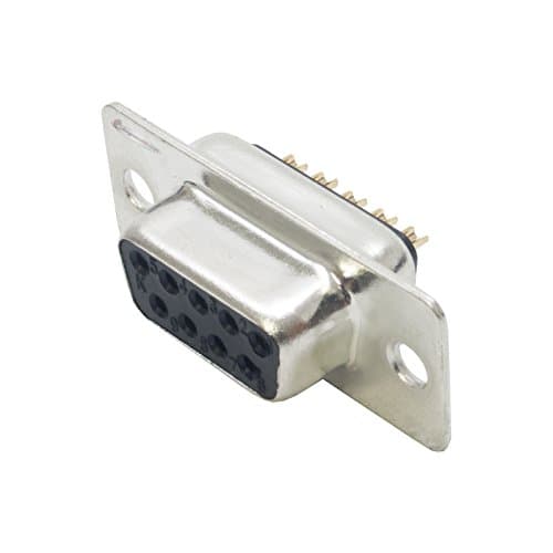 Image of Standard Density, Machined 9 Pin 'D SUB' Connector. High Quality Female Solder Type Pins
