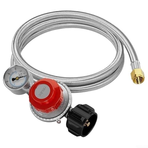 Image of The High Pressure Propane Solution Adjustable Gas Regulator with Safety Features (5FT)
