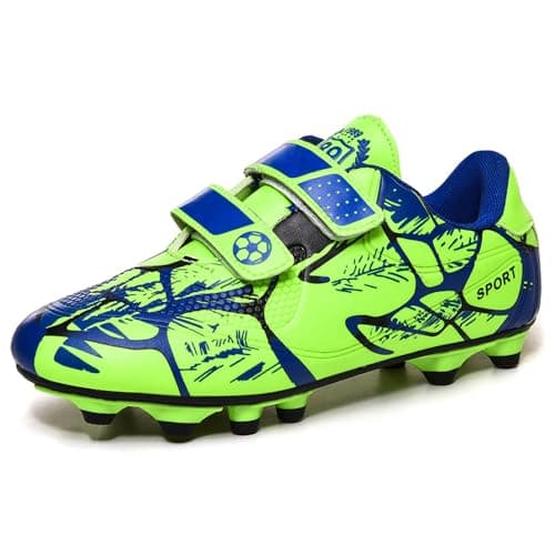 Image of Boys Football Boots Kids Football Shoes Sport Shoes Training Shoes Girls Astro Turf Trainers Athletics Sneakers Green 3UK