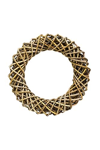 Image of Ivyline Round Shaped Rattan Wreath in Natural - Lightweight & Hand Finished Door Ornament - Indoor/Outdoor Home Wall Decor - 40 cm Diameter