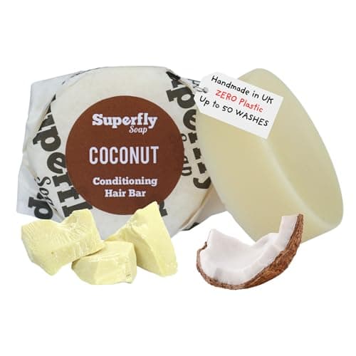 Image of Hair Conditioner Bar by Superfly Soap, Coconut Fragrance. Natural, Vegan Ingredients. Plastic Free, Solid Conditioner Bar for Hair