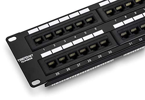 Image of TRENDnet 48-Port Cat6 Unshielded Patch Panel, Wallmount Or Rackmount, Compatible With Cat3,4,5,5e,6 Cabling, For Ethernet, Fast Ethernet, Gigabit Applications, Black, TC-P48C6