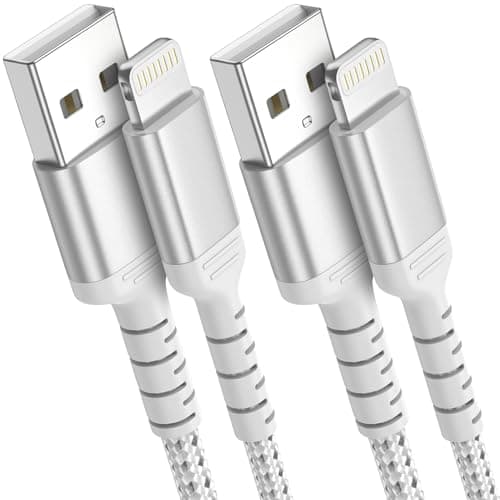 Image of ULIFTUS iPhone Charger Cable 1M 2Pack, Nylon iPhone Charging Cable USB Lightning Fast Charging Lead USB A to Lightning Cord for Apple iPhone 14 13 12 11 Pro Max Xs Xr X 8 7 6 Plus SE iPad