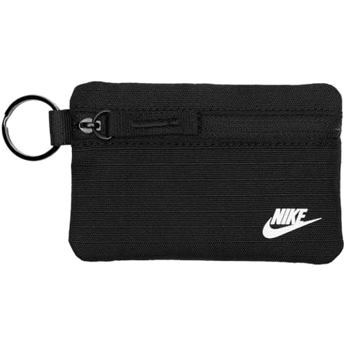 Image of Nike Club Pouch Wallet Card Case Wallet Purse Credit Card Case Small Organizer Bag Accessory, Black/Black/White, One Size