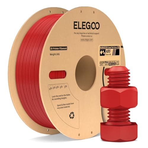 Image of ELEGOO ABS Filament 1.75mm Red 1KG, Heat Resistant 3D Printer Filament High Toughness & Impact Resistance, 1kg spooll(2.2lbs) Fits for Most FDM Printer