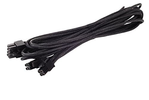 Image of SilverStone SST-PP06B-EPS55 - 55cm EPS/ATX 8pin(4+4) Sleeved PSU Cable, black