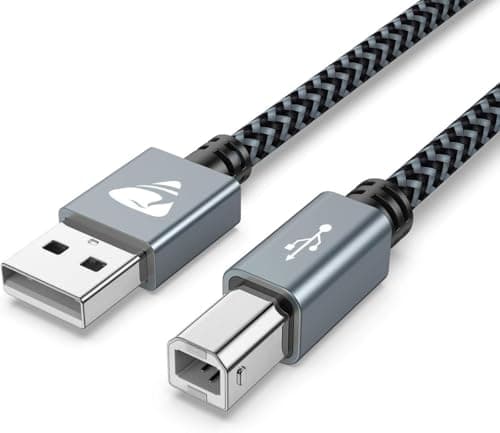 Image of Aioneus Printer Cable, 【3M/10FT】 USB 2.0 Type A Male to B Male, Scanner Cord Nylon Braided USB Printer Cable for HP/Dell/Canon/Lexmark/Xerox/Brother/Samsung etc.