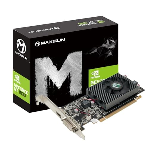 Image of maxsun GEFORCE GT 1030 2GB GDDR5 64-Bit Video Graphics Card GPU PCIe 3.0 DirectX 12 ITX HDCP DVI HDMI SFF Low Profile Ready Fast Performance Than 2GD4