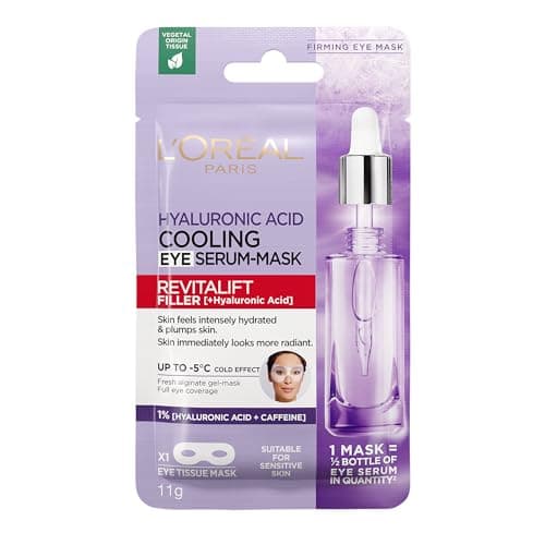Image of L'Oreal Paris Revitalift Filler Hyaluronic Acid and Caffeine Plumping and Brightening Eye Sheet Mask