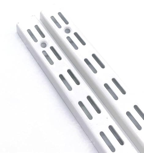 Image of Twin Slot Shelving Uprights White - Wall Mounted Heavy Duty Steel Upright | Pack of 2-710mm / 71cm
