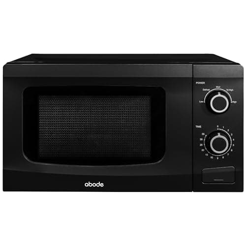 Image of Abode 20L Manual Microwave Black 700W with 5 Power Levels & Timer, Button & Dial Control, Defrost Function, AMM2001B (Black, Manual)