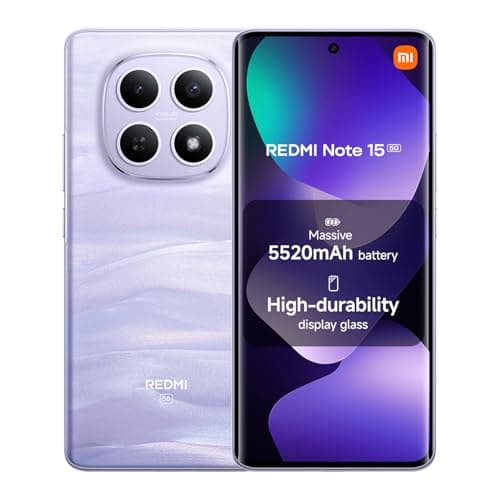 Image of XIAOMI Redmi Note 15 5G, Smartphone 8+256 GB, Ultra-slim Design, IP65 Water Resistance, 108MP Super-clear Camera, 6.77" FHD+ Display, Mist Purple, Warranty 2 years, Charger Not Included