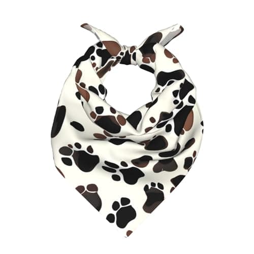 Image of Longzehao Dog Paw Prints Print Paisley Bandanas for Men and Women,Neck Gaiter Head Wrap Headwear Face Mask Scarf