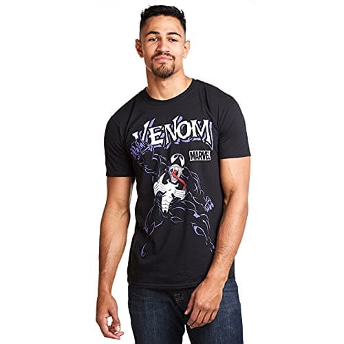 Image of Marvel Men's Venom Attack T Shirt, Black (Black Blk), L UK