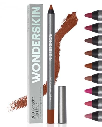 Image of Wonderskin Lipliner Pencil - 360 Contour Lipliner, Long Lasting, Sharpenable, Waterproof and Transfer-Proof Brown Lip Liner Pencil (Nutmeg)