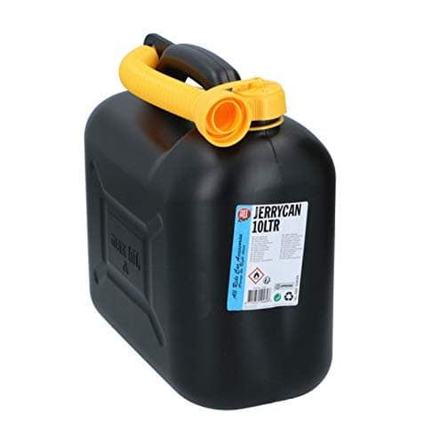 Image of ED-CO Jerry Can Plastic Black Petrol Can Diesel Fuel Oil Canister With Pouring Spout, Plastic, Black (10L)