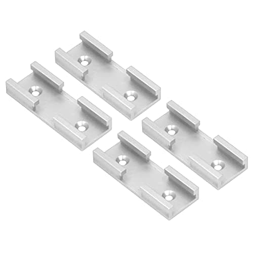 Image of 4PCS T Track Connectors, Aluminum Alloy T Track Intersection Parts for T Type Screws to Form a Cross Track for Carpenter, Woodworking, T Track Kit (Silver)
