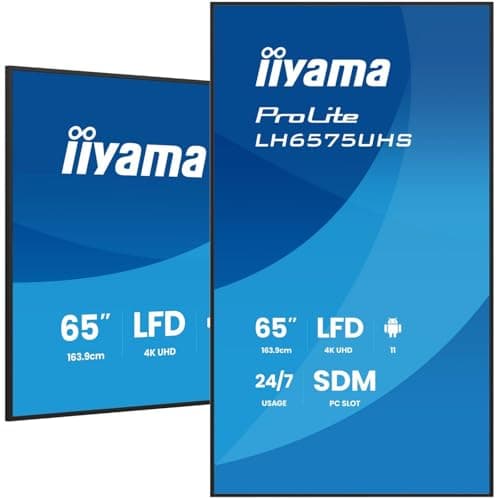 Image of iiyama ProLite LH6575UHS-B2AG 65' 4K Digital Signage Display mit 24/7 Betriebszeit, Android OS, Signal FailOver-Funktion und einem Intel® SDM-Steckplatz