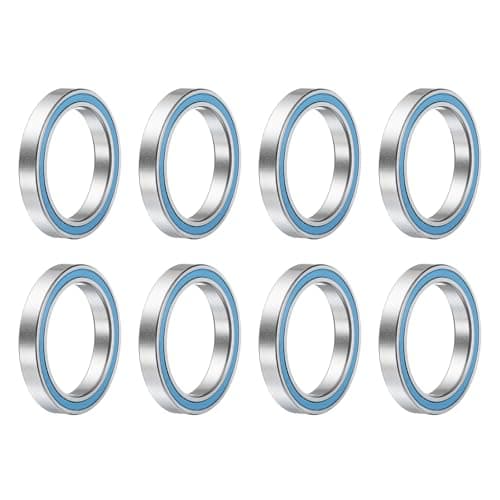 Image of sourcing map 8pcs 6704-2RS Deep Groove Ball Bearings 20x27x4mm Chrome Steel Bearing Double Sealed Precision Bearings, P6(ABEC3), Blue