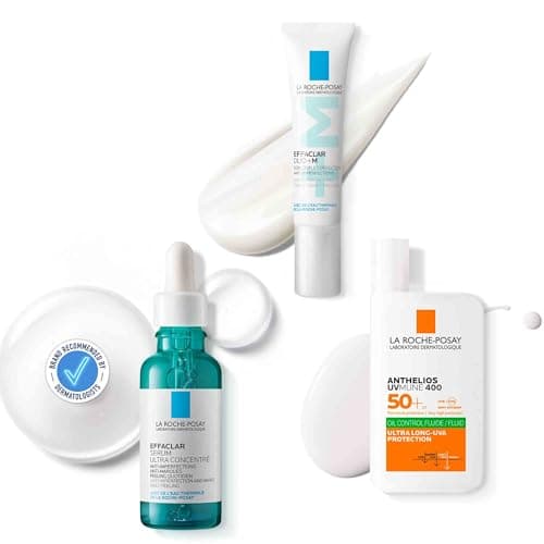 Image of La Roche-Posay Effaclar Ultra-Concentrated Peeling Serum 30ml + Effaclar Duo+M Anti-Blemish Treatment 40ml + Anthelios Uvmune 400 Fluid Oil Control
