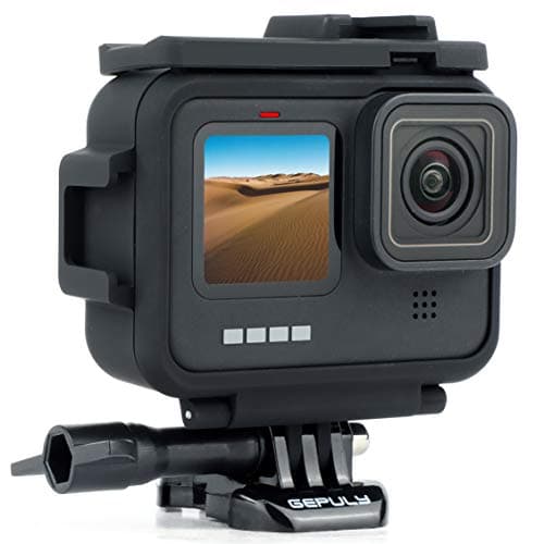 Image of GEPULY Frame Mount Housing Protective Case for GoPro Hero 9 10 11 12 13 Black, Built-in Dual Cold Shoe Slot, Vlog Cage Case, Quick Release Buckle and Thumb Screw Included