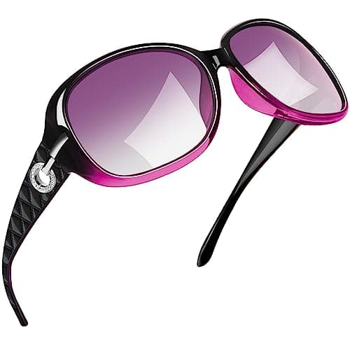 Image of Joopin Polarised Sunglasses Womens Trendy Oversized Driving Ladies Sunglasses with UV Protection Big Rectangle Sun Glasses for Women (Gradient Purple)