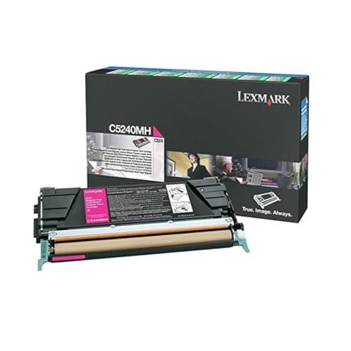 Image of Lexmark C5240MH magenta red colour laser cartridge C5242MH