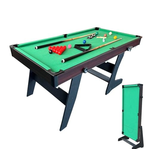Image of 6FT Snooker Table Folding Pool Table Set Steady Space Saving Billiards Table with All accessories, Great for Kids and Adults