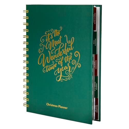 Image of Christmas Planner/Organiser, A5 Hardcover Notebook - Perfect for Budgeting - Weekly Countdown with Shopping List - Daily Meal Planner - 120 GSM FSC Paper | Perfect Planner Company (Pine)