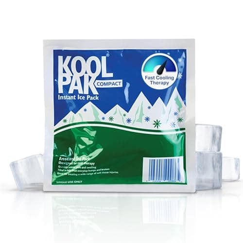 Image of Koolpak 20 x Compact Instant Cold Ice Packs - 15 x 15 cm Disposable Instant Ice Pack for Injuries - Single Use First Aid Ice Packs for Sports & Recovery - Schools Workplace Travel Kits