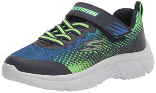 Image of Skechers Boy's Go Run 650 Norvo Sneakers, Navy & Lime Textile/Navy Synthetic/Lime Tri, 3 UK Child