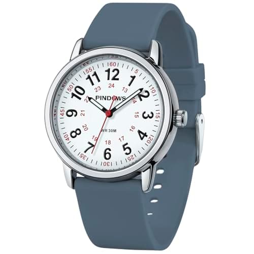 Image of PINDOWS Watches for Women, Analog Quartz Ladies Watches for Students Women and Men, 30M Waterproof Military Time Luminous Easy-Read Dial
