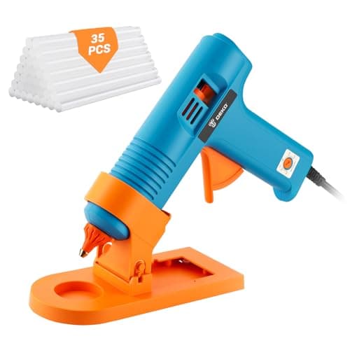 Image of Hot Glue Gun Kit: DEKO 150W Hot Glue Gun Fast for Crafting with 11mm x 140mm 35 Glue Sticks for School Kids Craft Hobby DIY Arts Card Sealing Glass Fabric Metal Wood Plastic Home Repairs