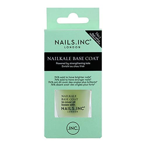 Image of Nails Inc Superfood, NailKale, Kale Extract, Base Coat, Glossy, No Chip, Long Lasting, Quick Dry, Air Dry, Professional Manicures & Pedicures, Fingernails & Toenails, Vegan Nail Polish, 14 ML
