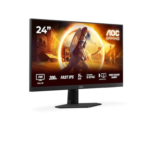 Image of AOC Gaming 24G4HRE - 24 inch Full HD Monitor, 200 Hz, 1 ms, S-sync comp., HDR10 (1920x1080, 2X HDMI 2.0, DisplayPort 1.4) Black-red