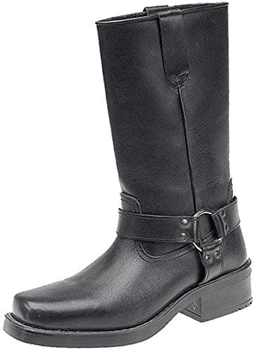 Image of Gringos Mens Western and Cult Fashion HIGH Harley - Black Leather, Mens UK 8/EU 42