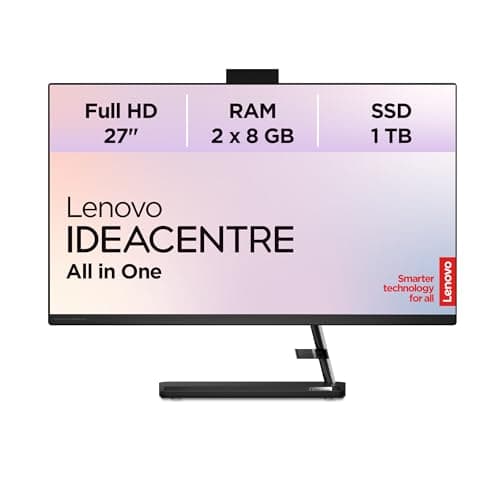 Image of Lenovo IdeaCentre AIO 3 27ALC6 AMD Ryzen™ 7 7730U 68.6 cm (27") 1920 x 1080 pixels All-in-One PC 16 GB DDR4-SDRAM 1 TB SSD Windows 11 Home Wi-Fi 6 (802.11ax) Black