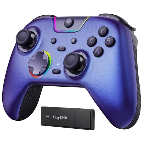 Image of EasySMX X05 Pro Wireless Controller for PC Ergonomic Skin-Like Grip, Quiet-Touch Low-Noise Buttons, Dual Triggers, Hall Joysticks, 2 Programmable Buttons, RGB, 1000mAh Battery