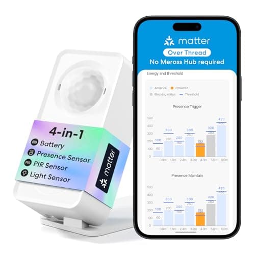 Image of Meross Matter over Thread Presence Sensor MS605 | Battery Powered Smart Motion Sensor | 3-Zone mmWave Sensor | IP67 | PIR Sensor with Works with Home Assistant, Apple HomeKit, Alexa & Google Home
