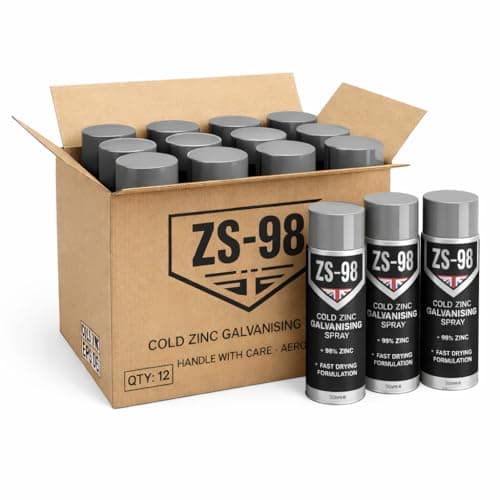 Image of ZS-98 Cold Zinc Bright Galvanising Aerosol Spray Paint 12x500ml