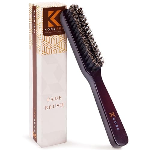 Image of Kobe Professional Men's Beard and Fade Brush - Men’s Boar Bristle Hair Brush/Beard Brush - For Fading & Moustache Styling (Stewart)