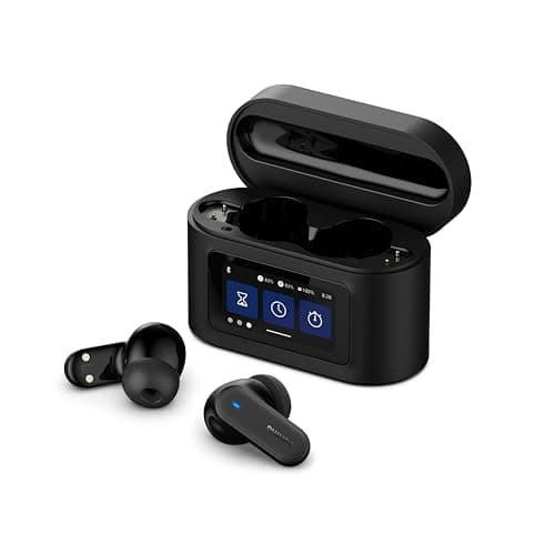 Image of Philips TAT6000BK True Wireless Earbuds with Smart Charging Case, Noise Cancelling, 4 Mics, Dynamic Bass, 28H Playtime, Bluetooth 5.4, IPX5, Touch Controls, Voice Assistant - Black