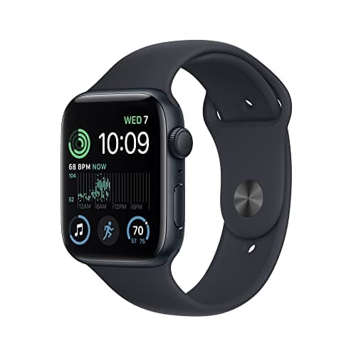 Image of Apple Watch SE 2022 (2nd Gen) (GPS, 44mm) - Midnight Aluminium Case with Midnight Sport Band, Extra Large (Renewed