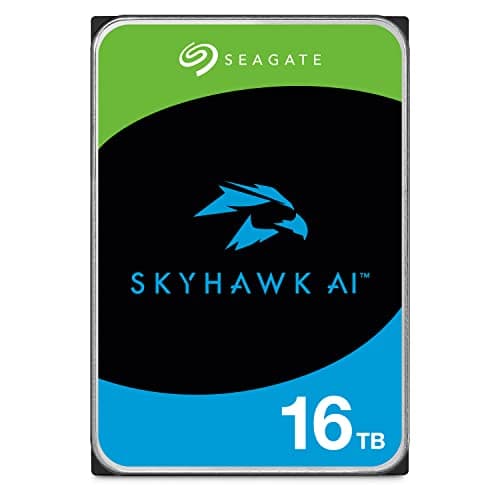 Image of Seagate SkyHawk AI, 16 TB, Surveillance Internal Hard Drive HDD – 3.5 Inch SATA 6 Gb/s 256 MB Cache for DVR NVR Security Camera System, and Three-year Rescue Services (ST16000VE00)