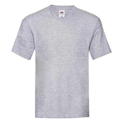 Image of Fruit of the Loom Men's Valueweight V-Neck Tee T-Shirt, Grey, 4XL